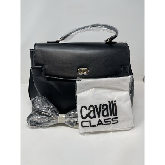 Cavalli Class Tatianal Large Top Handle Bag Black Dr. Bag Retail $118.00 - Picture 7 of 12